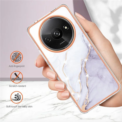 YB IMD Series-2 For Xiaomi Redmi A3 / Poco C61 4G Case Marble Pattern IMD TPU Phone Cover