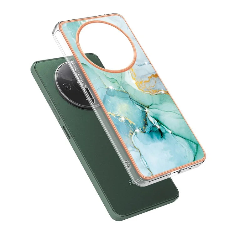 YB IMD Series-2 For Xiaomi Redmi A3 / Poco C61 4G Case Marble Pattern IMD TPU Phone Cover