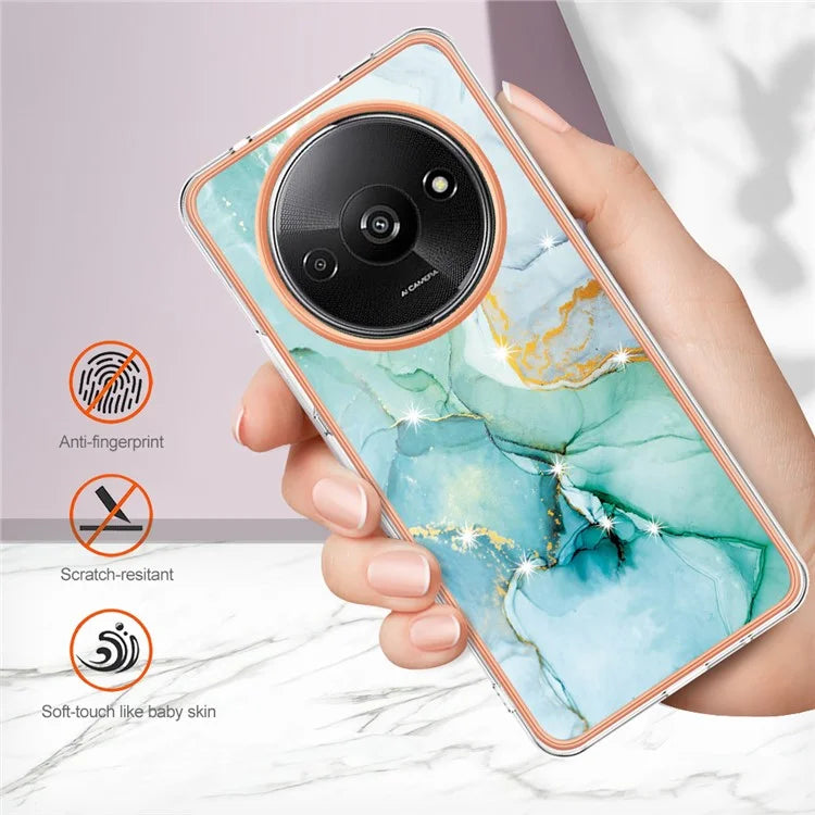YB IMD Series-2 For Xiaomi Redmi A3 / Poco C61 4G Case Marble Pattern IMD TPU Phone Cover