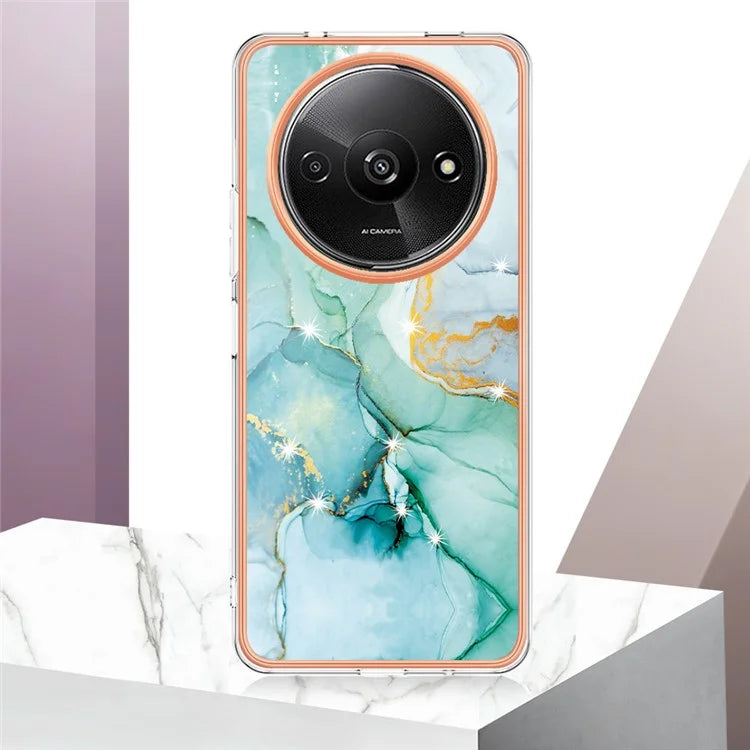 YB IMD Series-2 For Xiaomi Redmi A3 / Poco C61 4G Case Marble Pattern IMD TPU Phone Cover