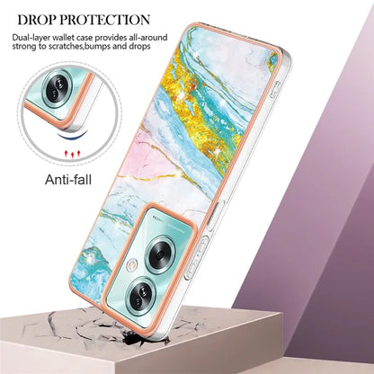 YB IMD Series-2 For Oppo A79 5G / A2 5G Case IMD Marble Pattern Electroplating TPU Cover