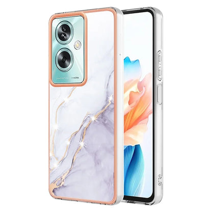 YB IMD Series-2 For Oppo A79 5G / A2 5G Case IMD Marble Pattern Electroplating TPU Cover