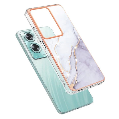 YB IMD Series-2 For Oppo A79 5G / A2 5G Case IMD Marble Pattern Electroplating TPU Cover