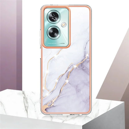 YB IMD Series-2 For Oppo A79 5G / A2 5G Case IMD Marble Pattern Electroplating TPU Cover