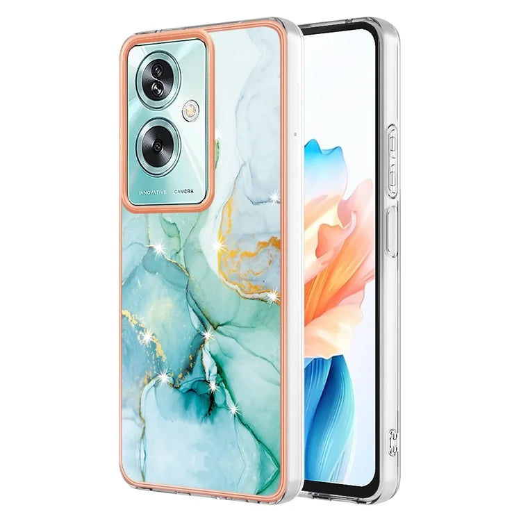 YB IMD Series-2 For Oppo A79 5G / A2 5G Case IMD Marble Pattern Electroplating TPU Cover