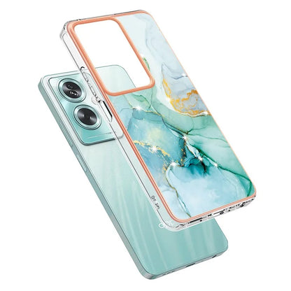 YB IMD Series-2 For Oppo A79 5G / A2 5G Case IMD Marble Pattern Electroplating TPU Cover
