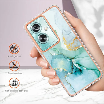 YB IMD Series-2 For Oppo A79 5G / A2 5G Case IMD Marble Pattern Electroplating TPU Cover