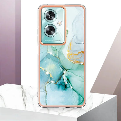 YB IMD Series-2 For Oppo A79 5G / A2 5G Case IMD Marble Pattern Electroplating TPU Cover