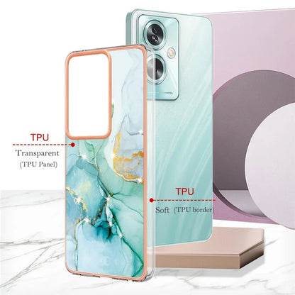 YB IMD Series-2 For Oppo A79 5G / A2 5G Case IMD Marble Pattern Electroplating TPU Cover