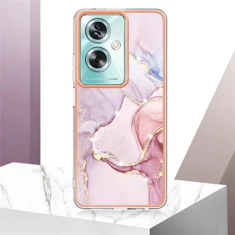 YB IMD Series-2 For Oppo A79 5G / A2 5G Case IMD Marble Pattern Electroplating TPU Cover