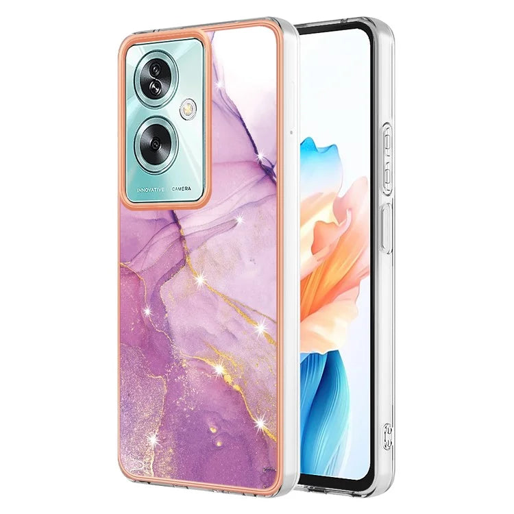 YB IMD Series-2 For Oppo A79 5G / A2 5G Case IMD Marble Pattern Electroplating TPU Cover