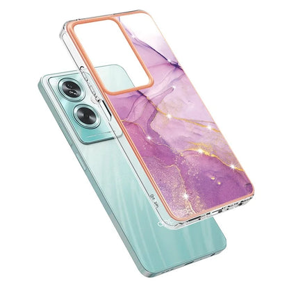 YB IMD Series-2 For Oppo A79 5G / A2 5G Case IMD Marble Pattern Electroplating TPU Cover
