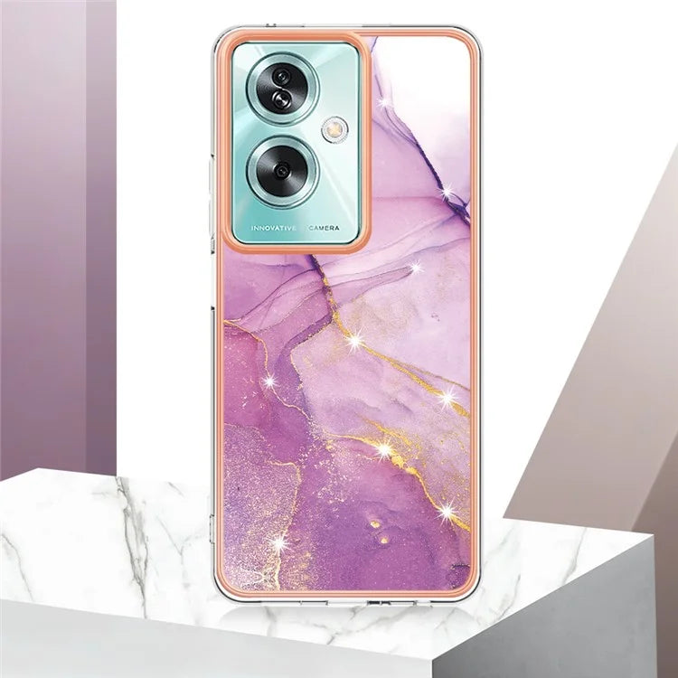 YB IMD Series-2 For Oppo A79 5G / A2 5G Case IMD Marble Pattern Electroplating TPU Cover