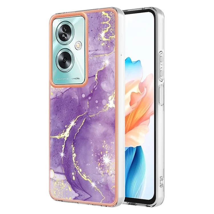YB IMD Series-2 For Oppo A79 5G / A2 5G Case IMD Marble Pattern Electroplating TPU Cover