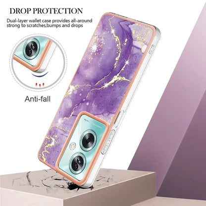 YB IMD Series-2 For Oppo A79 5G / A2 5G Case IMD Marble Pattern Electroplating TPU Cover