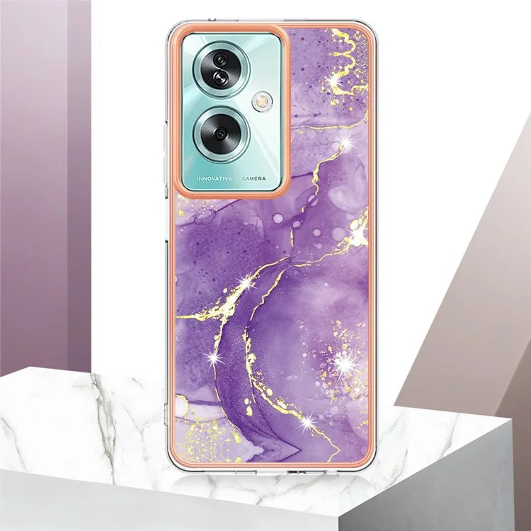 YB IMD Series-2 For Oppo A79 5G / A2 5G Case IMD Marble Pattern Electroplating TPU Cover