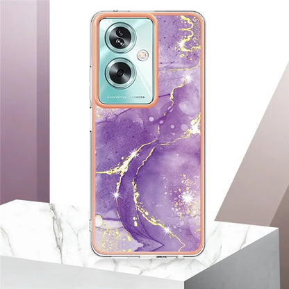 YB IMD Series-2 For Oppo A79 5G / A2 5G Case IMD Marble Pattern Electroplating TPU Cover
