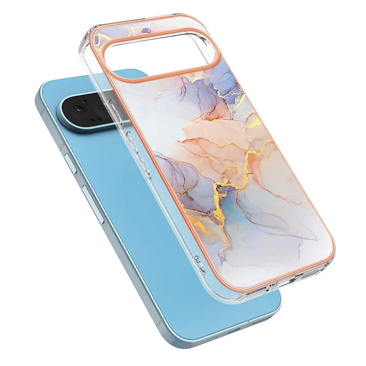 YB IMD Series-1 For Google Pixel 9 / Pixel 9 Pro Case IMD TPU Phone Cover Electroplating Edge