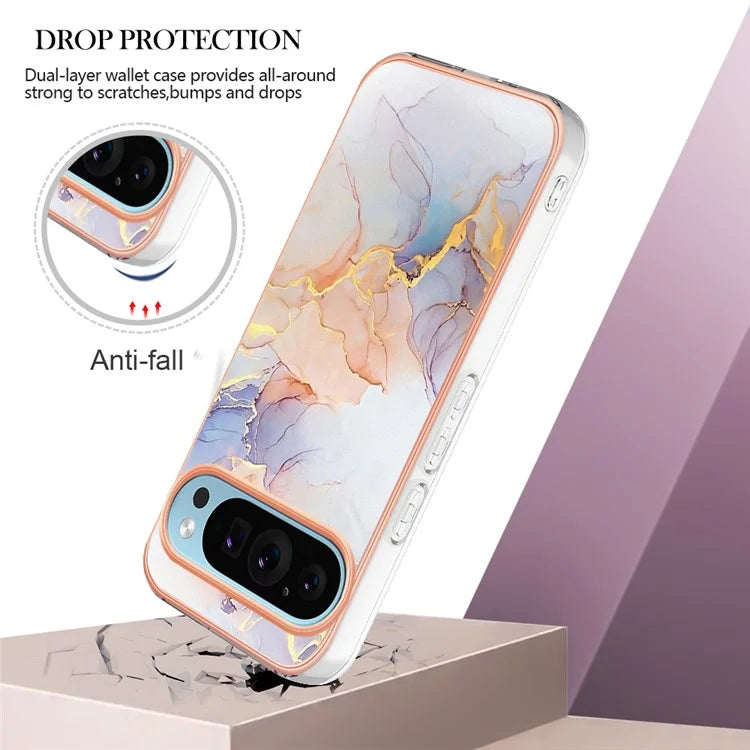 YB IMD Series-1 For Google Pixel 9 / Pixel 9 Pro Case IMD TPU Phone Cover Electroplating Edge