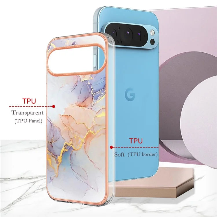 YB IMD Series-1 For Google Pixel 9 / Pixel 9 Pro Case IMD TPU Phone Cover Electroplating Edge