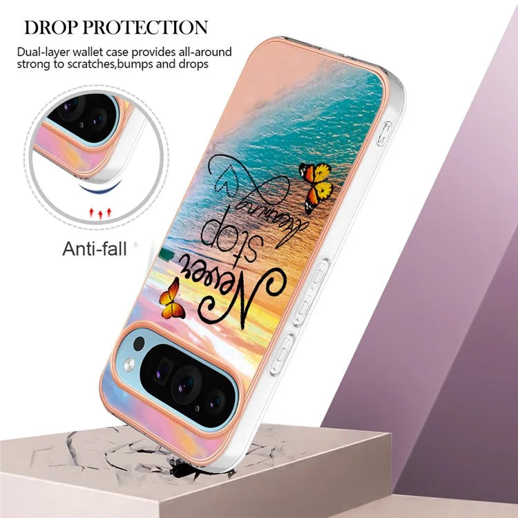 YB IMD Series-1 For Google Pixel 9 / Pixel 9 Pro Case IMD TPU Phone Cover Electroplating Edge