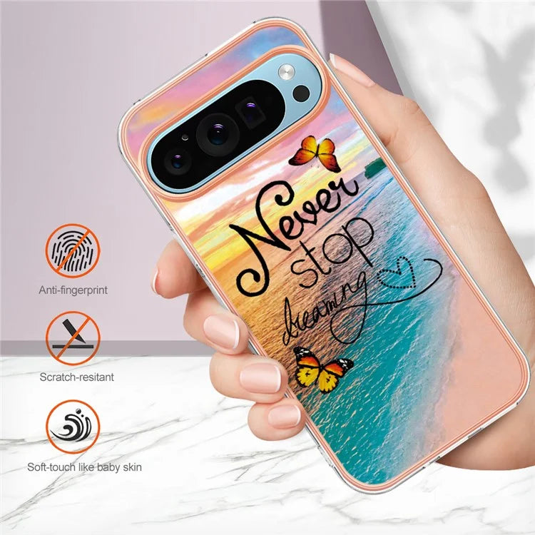 YB IMD Series-1 For Google Pixel 9 / Pixel 9 Pro Case IMD TPU Phone Cover Electroplating Edge