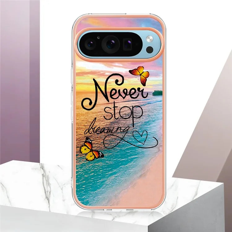 YB IMD Series-1 For Google Pixel 9 / Pixel 9 Pro Case IMD TPU Phone Cover Electroplating Edge
