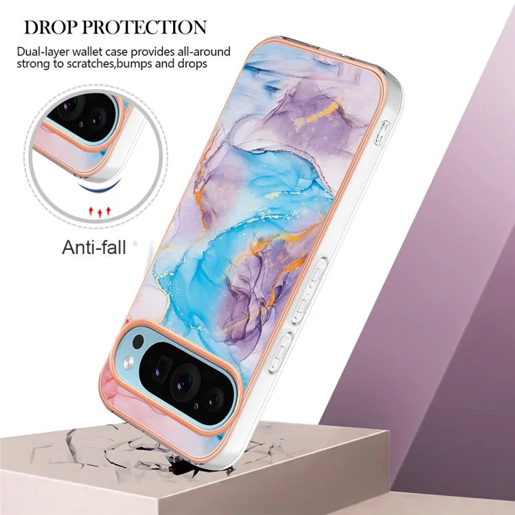YB IMD Series-1 For Google Pixel 9 / Pixel 9 Pro Case IMD TPU Phone Cover Electroplating Edge