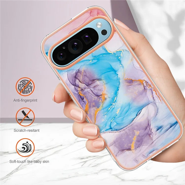 YB IMD Series-1 For Google Pixel 9 / Pixel 9 Pro Case IMD TPU Phone Cover Electroplating Edge