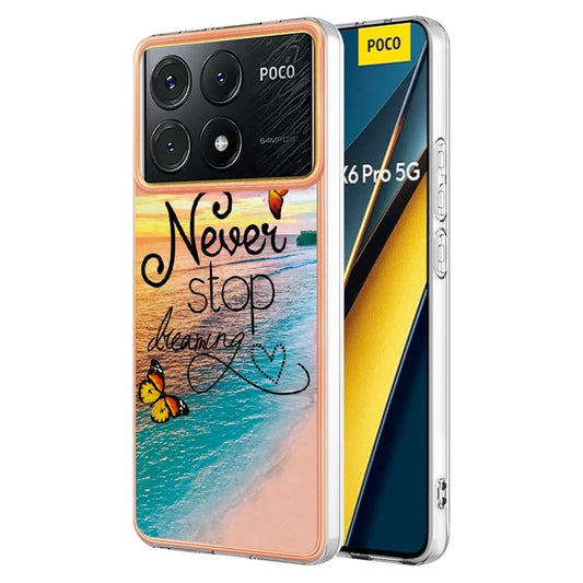 YB IMD Series-1 For Xiaomi Poco X6 Pro 5G / Redmi K70E 5G Electroplated Case with Marble Pattern