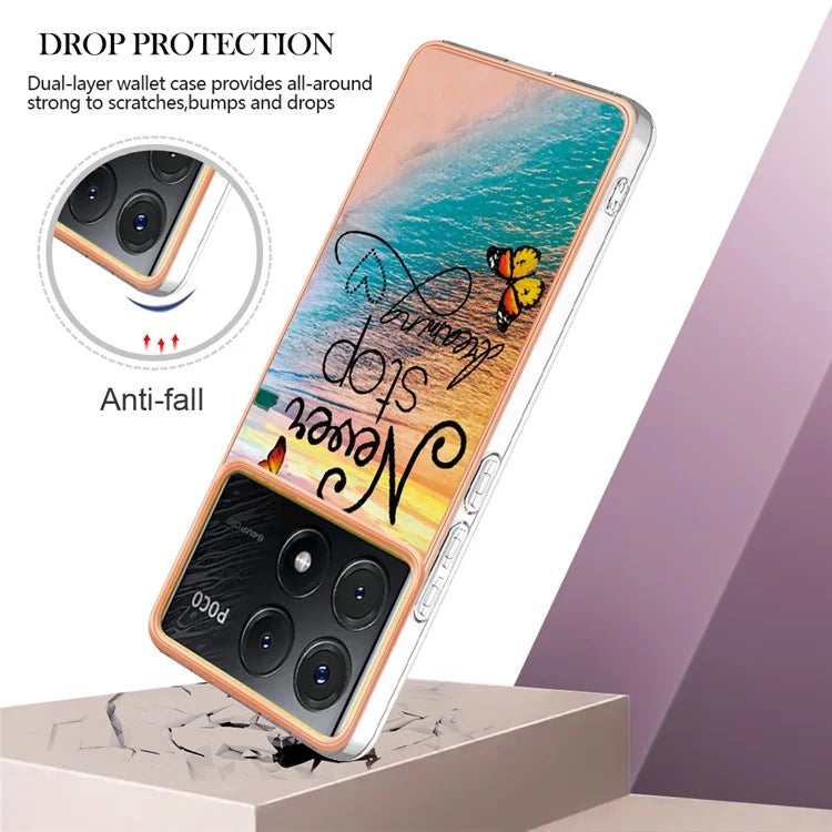 YB IMD Series-1 For Xiaomi Poco X6 Pro 5G / Redmi K70E 5G Electroplated Case with Marble Pattern