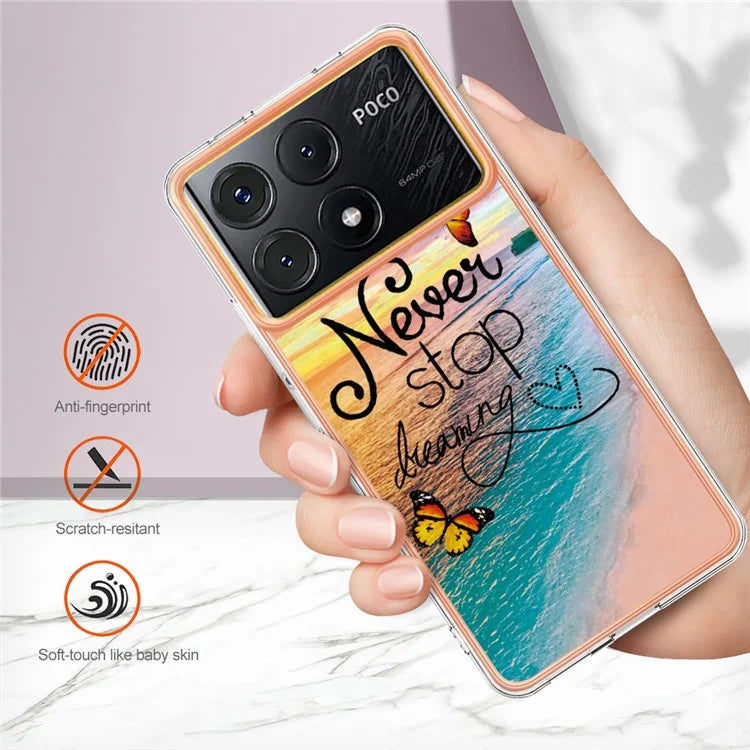 YB IMD Series-1 For Xiaomi Poco X6 Pro 5G / Redmi K70E 5G Electroplated Case with Marble Pattern
