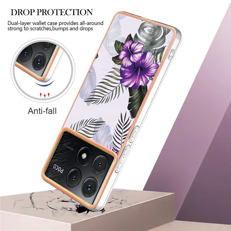 YB IMD Series-1 For Xiaomi Poco X6 Pro 5G / Redmi K70E 5G Electroplated Case with Marble Pattern