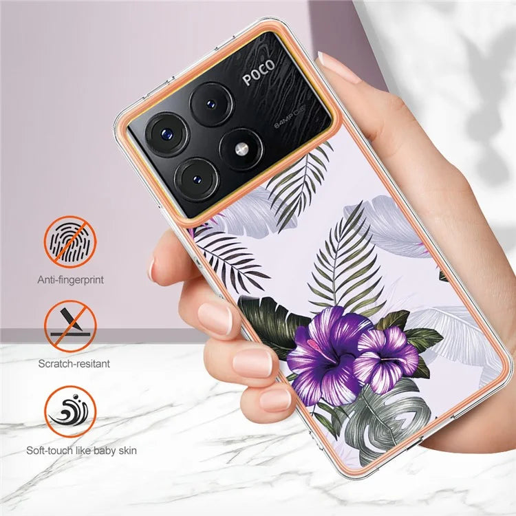 YB IMD Series-1 For Xiaomi Poco X6 Pro 5G / Redmi K70E 5G Electroplated Case with Marble Pattern