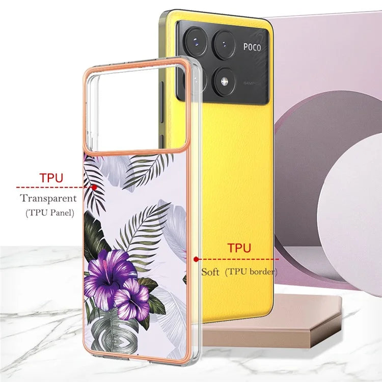 YB IMD Series-1 For Xiaomi Poco X6 Pro 5G / Redmi K70E 5G Electroplated Case with Marble Pattern