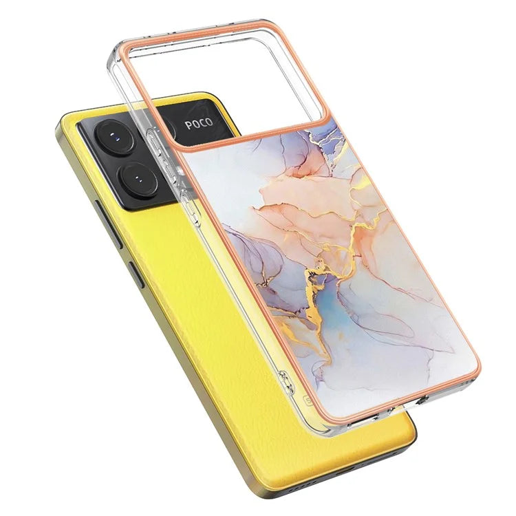 YB IMD Series-1 For Xiaomi Poco X6 Pro 5G / Redmi K70E 5G Electroplated Case with Marble Pattern