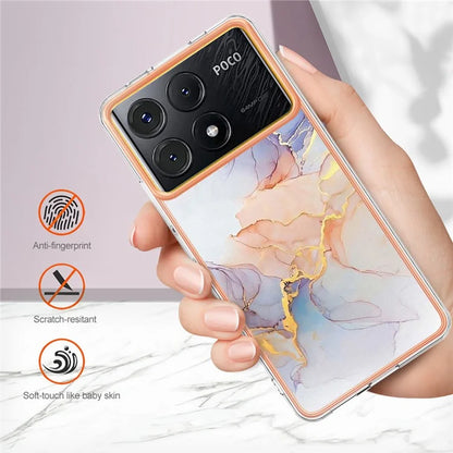 YB IMD Series-1 For Xiaomi Poco X6 Pro 5G / Redmi K70E 5G Electroplated Case with Marble Pattern