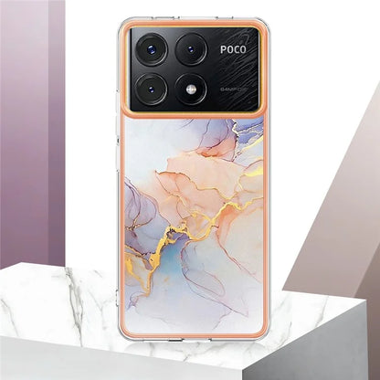 YB IMD Series-1 For Xiaomi Poco X6 Pro 5G / Redmi K70E 5G Electroplated Case with Marble Pattern