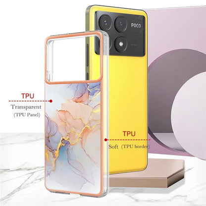 YB IMD Series-1 For Xiaomi Poco X6 Pro 5G / Redmi K70E 5G Electroplated Case with Marble Pattern
