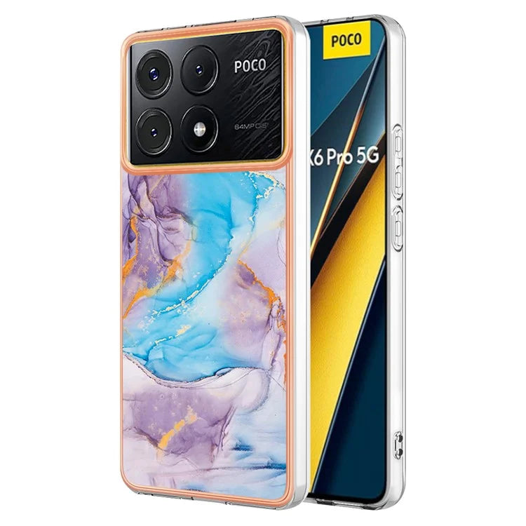 YB IMD Series-1 For Xiaomi Poco X6 Pro 5G / Redmi K70E 5G Electroplated Case with Marble Pattern