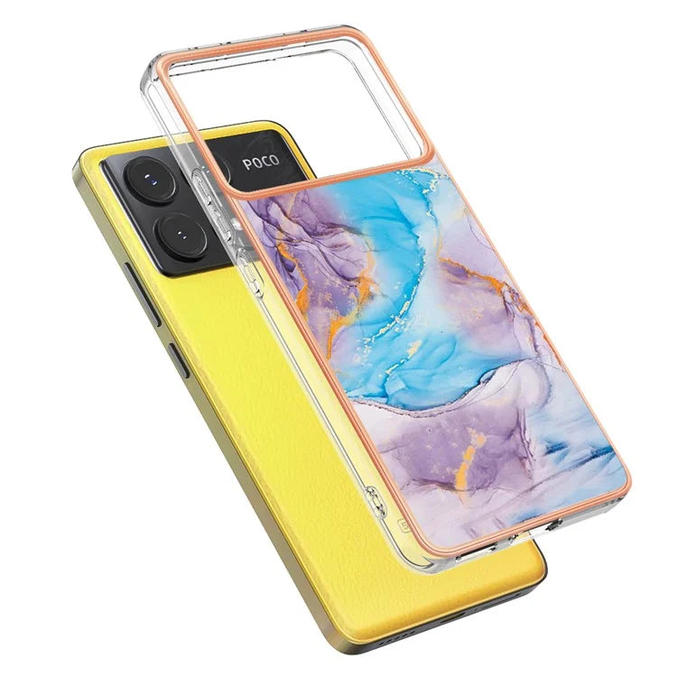 YB IMD Series-1 For Xiaomi Poco X6 Pro 5G / Redmi K70E 5G Electroplated Case with Marble Pattern