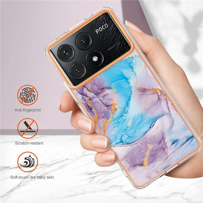 YB IMD Series-1 For Xiaomi Poco X6 Pro 5G / Redmi K70E 5G Electroplated Case with Marble Pattern