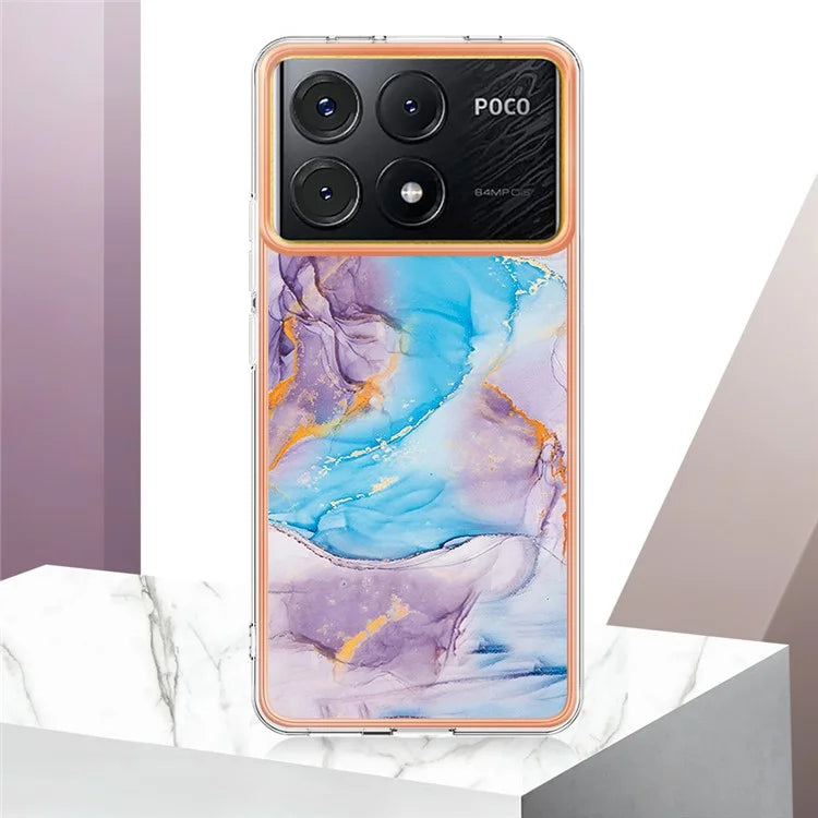 YB IMD Series-1 For Xiaomi Poco X6 Pro 5G / Redmi K70E 5G Electroplated Case with Marble Pattern