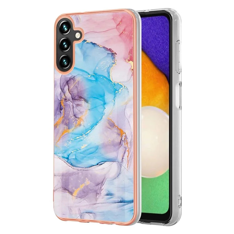 YB IMD Series-1 For Samsung Galaxy A35 5G Case Electroplating IMD Pattern TPU Phone Shell