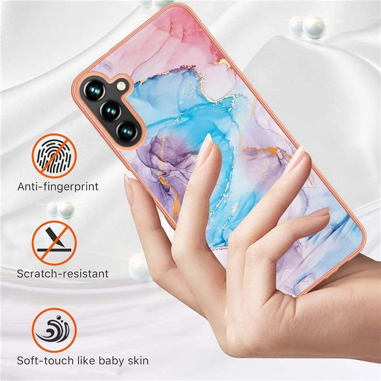 YB IMD Series-1 For Samsung Galaxy A35 5G Case Electroplating IMD Pattern TPU Phone Shell