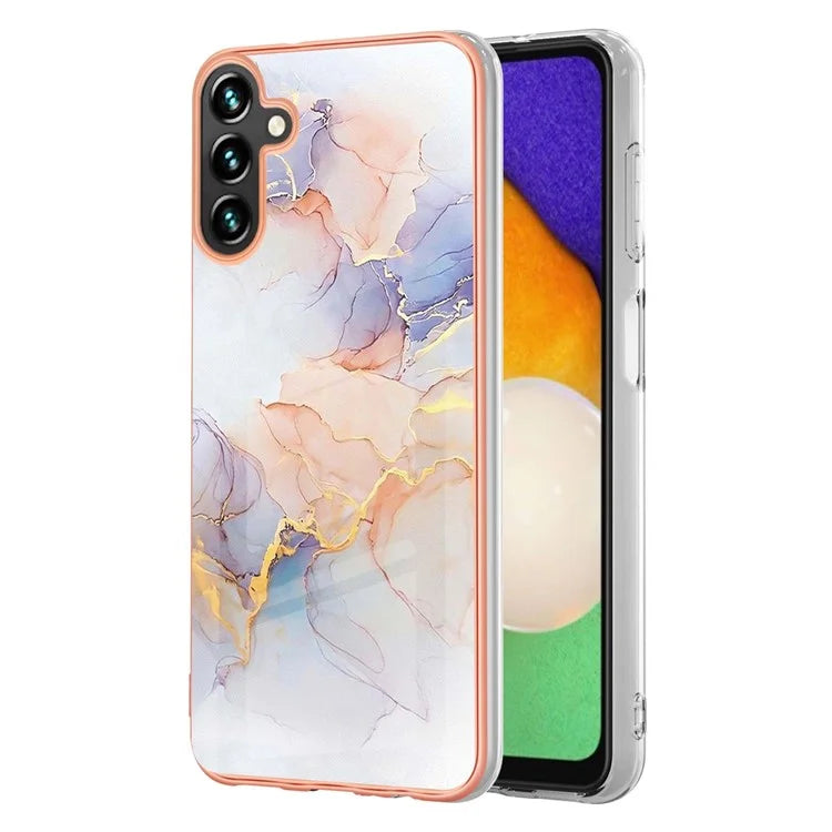 YB IMD Series-1 For Samsung Galaxy A35 5G Case Electroplating IMD Pattern TPU Phone Shell