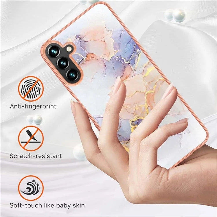 YB IMD Series-1 For Samsung Galaxy A35 5G Case Electroplating IMD Pattern TPU Phone Shell