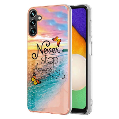 YB IMD Series-1 For Samsung Galaxy A35 5G Case Electroplating IMD Pattern TPU Phone Shell