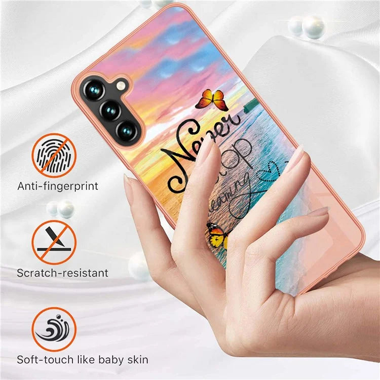 YB IMD Series-1 For Samsung Galaxy A35 5G Case Electroplating IMD Pattern TPU Phone Shell