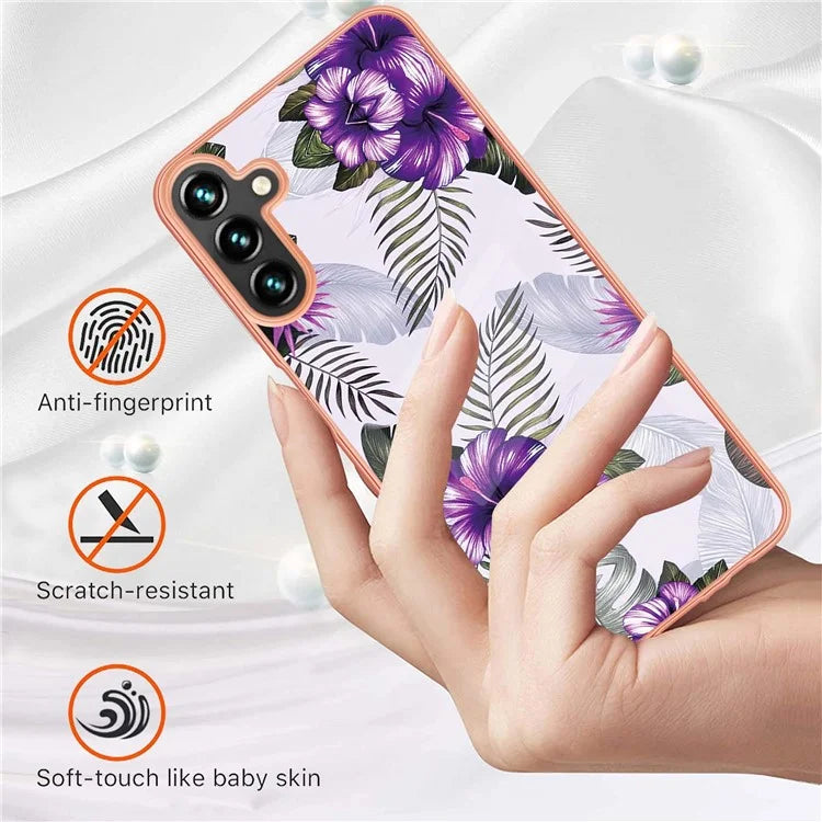 YB IMD Series-1 For Samsung Galaxy A35 5G Case Electroplating IMD Pattern TPU Phone Shell